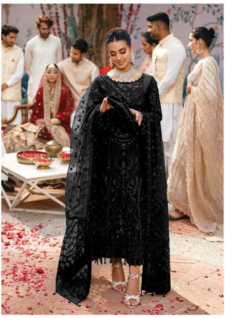 Kanwal Malik Organza Suit-Black-Organza-Aarasta