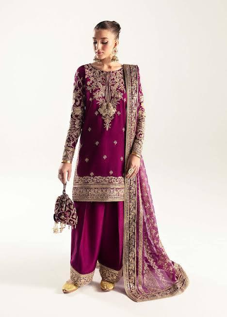 Kanwal Malik Organza Suit-Purple-Organza-Aarasta