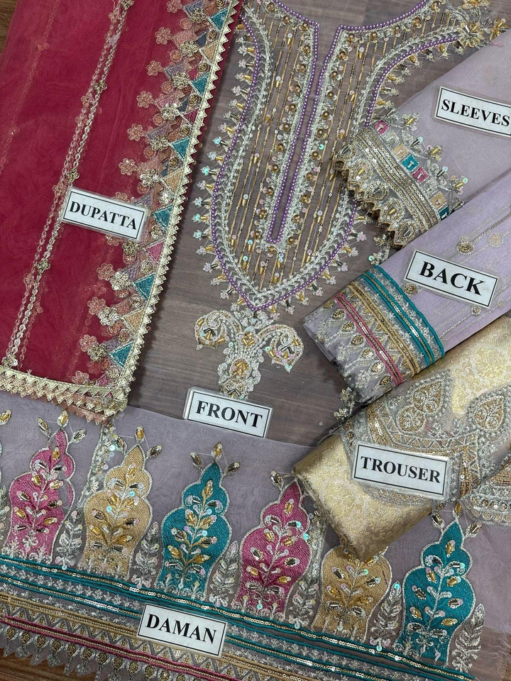 Khuda Buksh Organza Suit-Aarasta