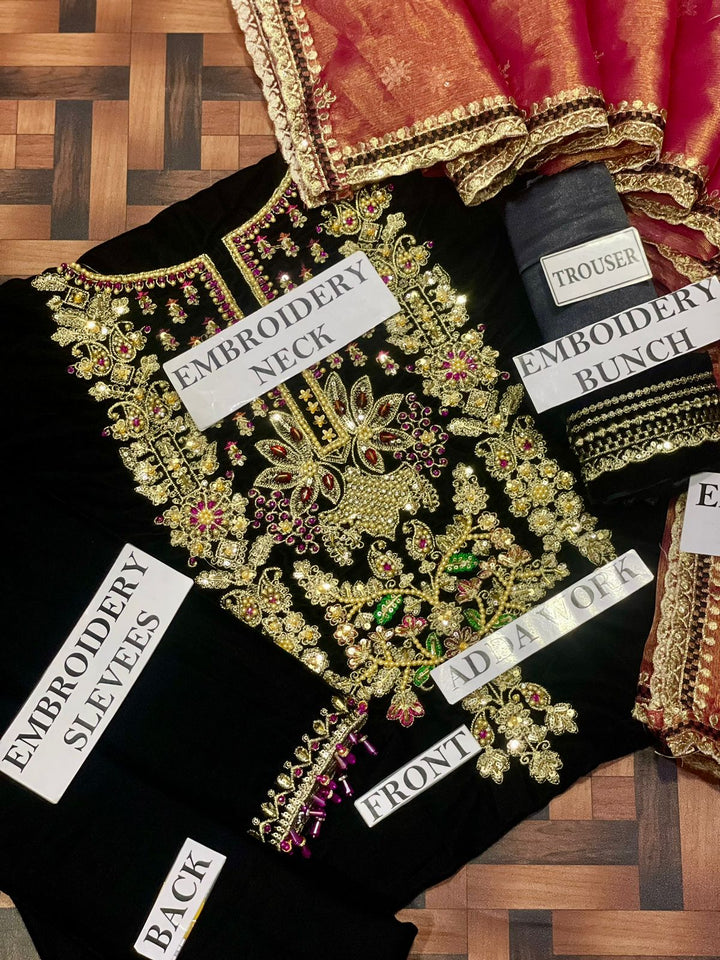 Khuda Buksh Velvet Suit-Aarasta