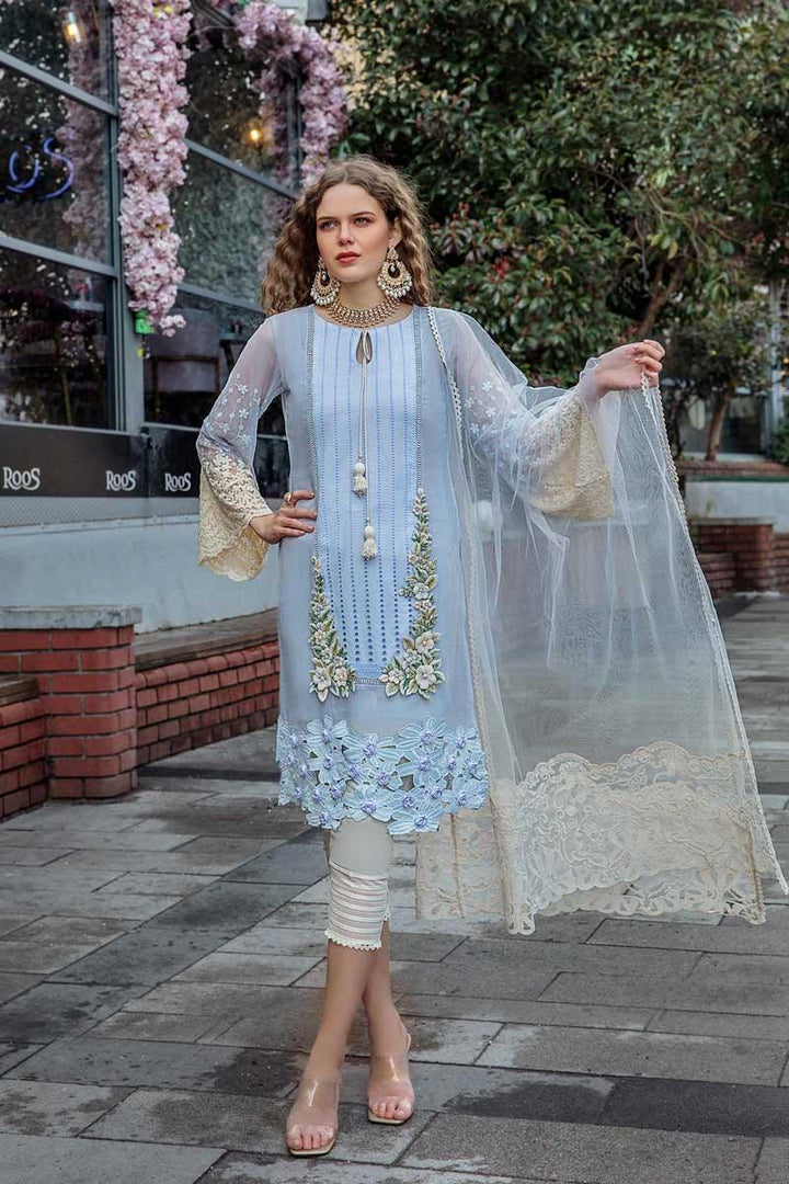 Khuda Buksh Lawn Suit-Sky Blue-Lawn-Organza-Aarasta