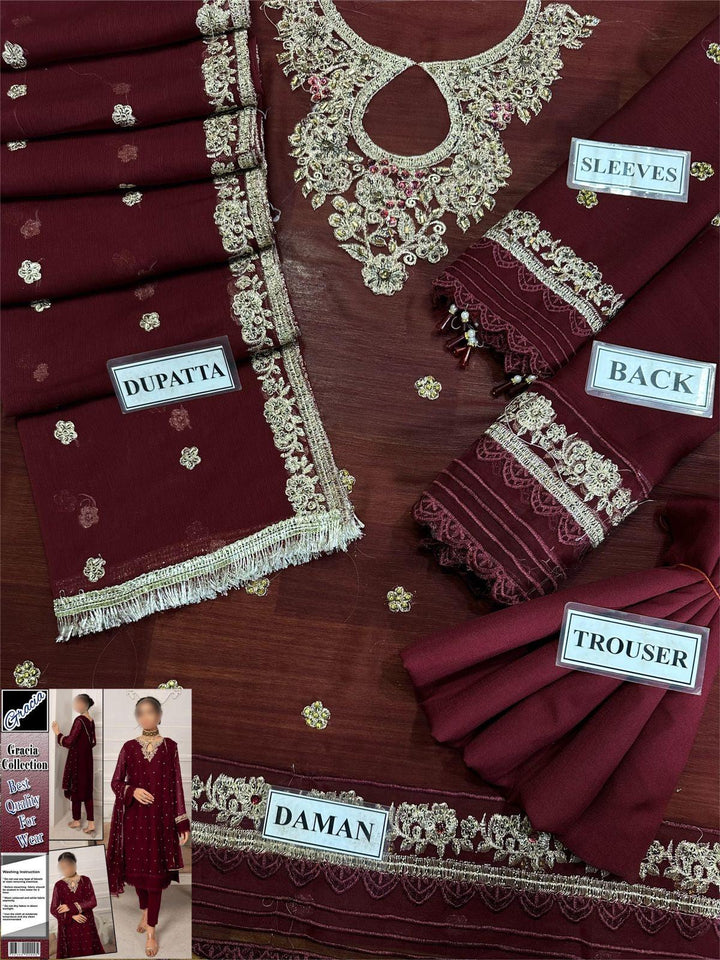 Laam Chiffon Suit-Aarasta