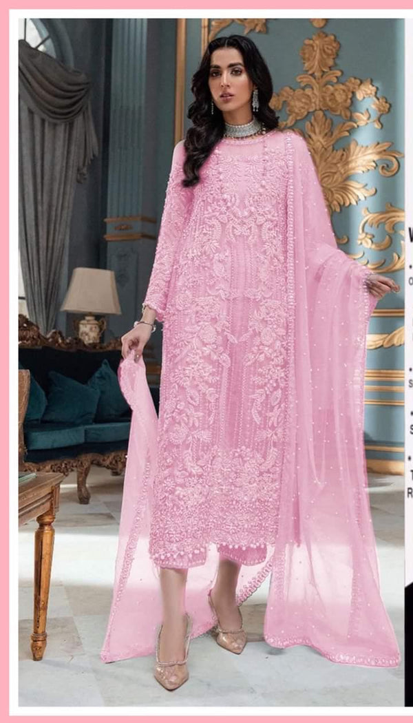 Laam Net Suit-Pink-Net-Aarasta