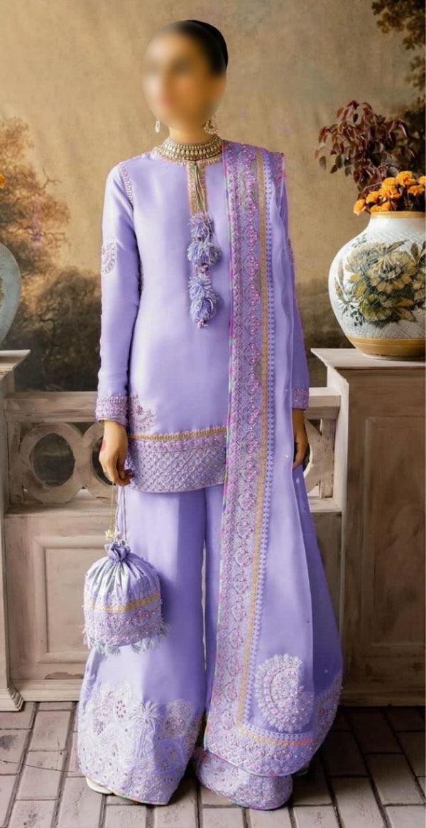 Laam Organza Suit-Purple-Organza-Aarasta
