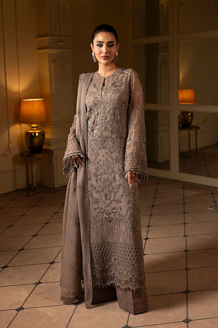 Laavish Chiffon Suit-Brown-Chiffon-Aarasta