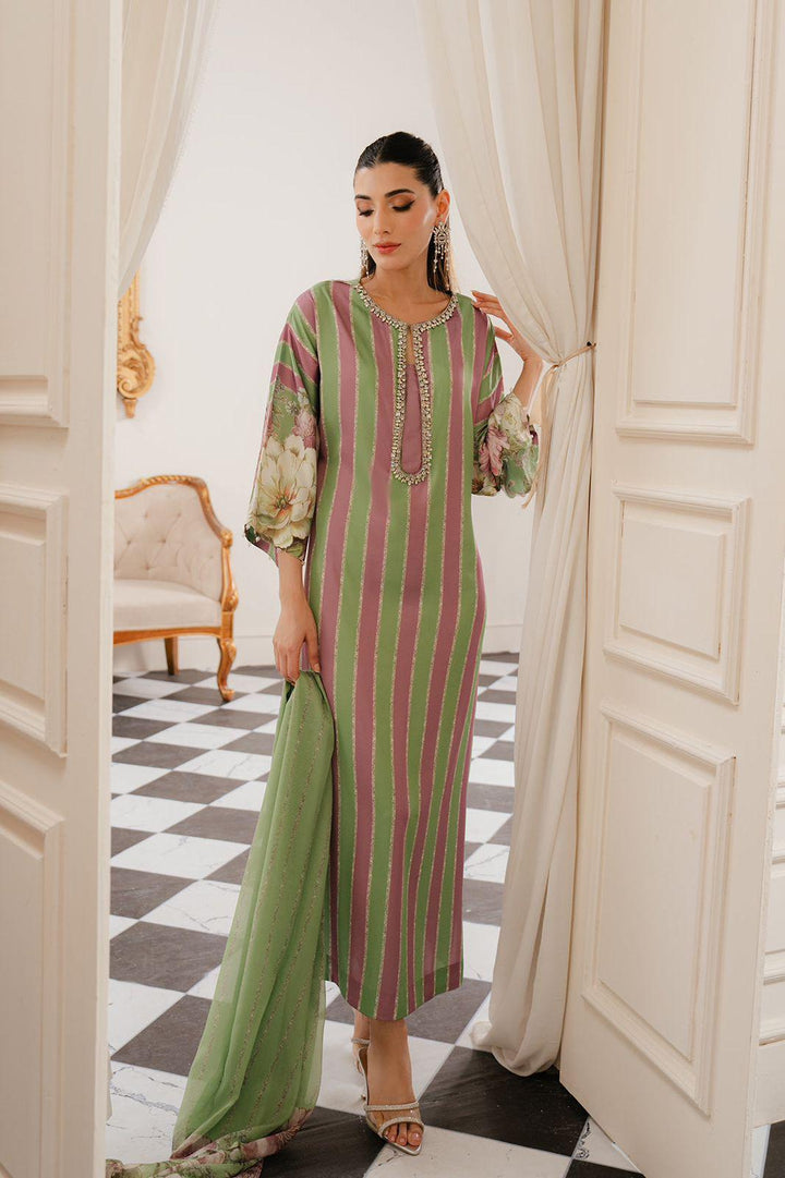 Lulusar Silk Suit-Green-Silk-Aarasta