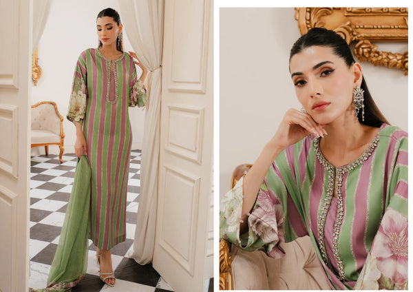 Lulusar Silk Suit-Green-Silk-Aarasta