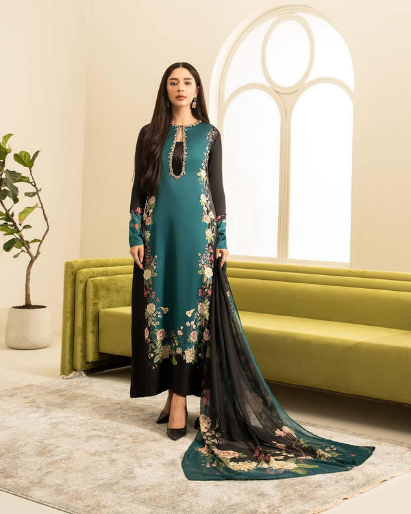 Lulusar Silk Suit-Green-Silk-Aarasta