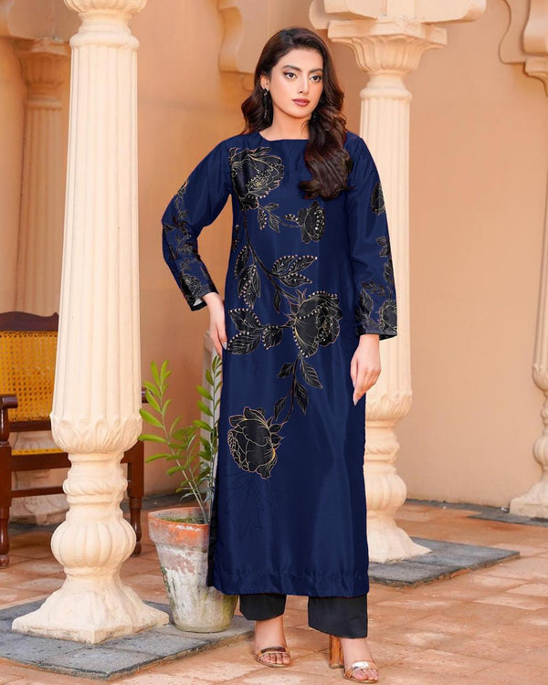 Lulusar Silk Suit-Navy-Silk-Aarasta