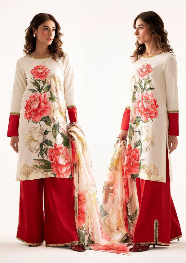 Lulusar Silk Suit-Off White-Silk-Aarasta