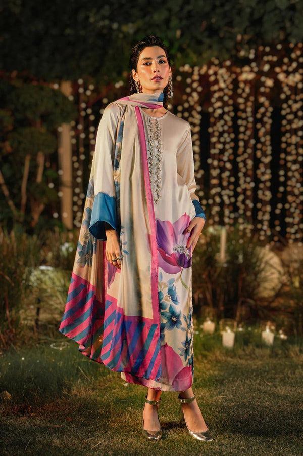 Lulusar Silk Suit-Off White-Silk-Aarasta