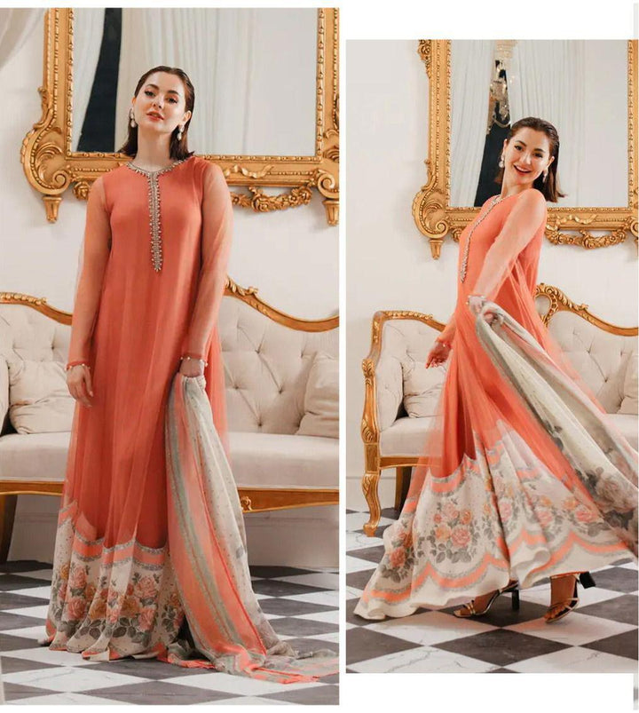 Lulusar Silk Suit-Orange-Silk-Aarasta