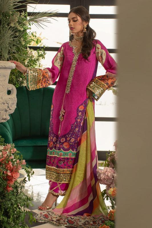 Lulusar Silk Suit-Pink-Silk-Aarasta