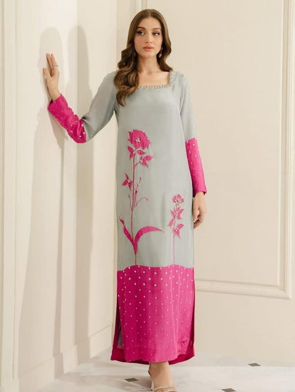Lulusar Silk Suit-Pink-Silk-Aarasta