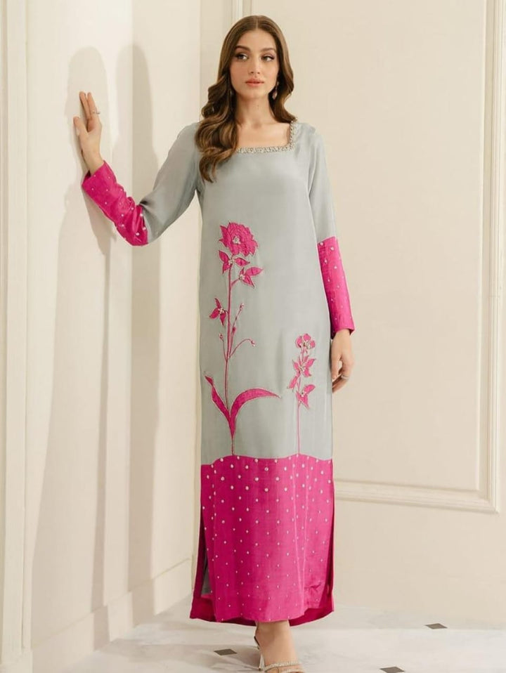 Lulusar Silk Suit-Pink-Silk-Aarasta