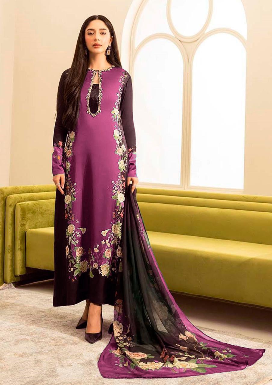 Lulusar Silk Suit-Pink-Silk-Aarasta