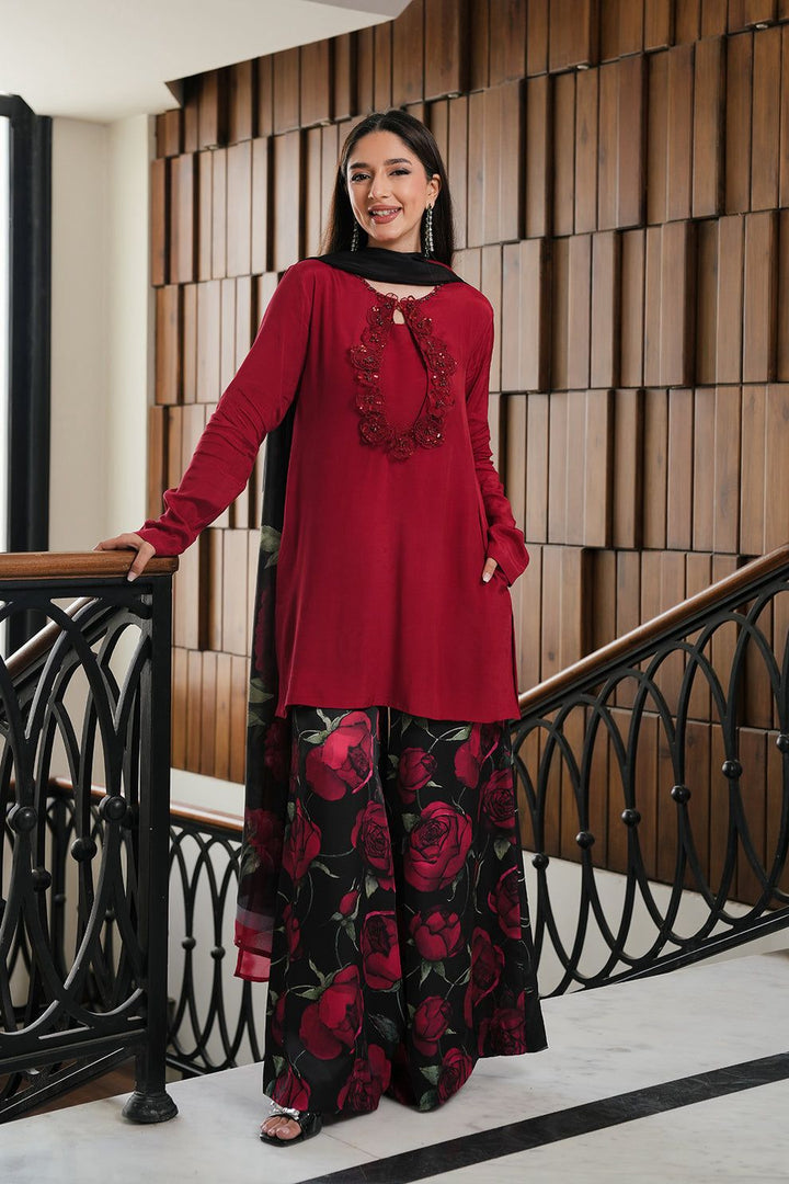 Lulusar Silk Suit-Red-Silk-Aarasta
