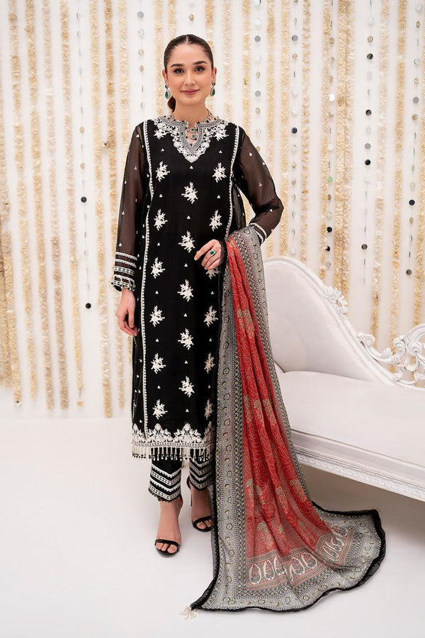 Maliha Kamal Chiffon Suit-Black-Chiffon-Aarasta