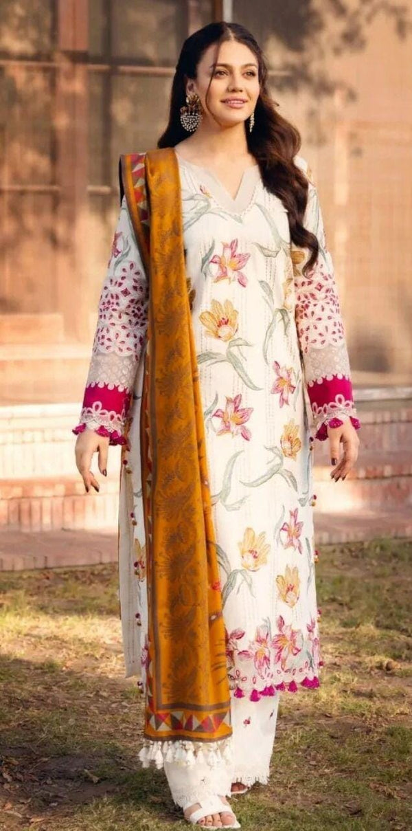 Manara Organza Suit-White-Organza-Aarasta