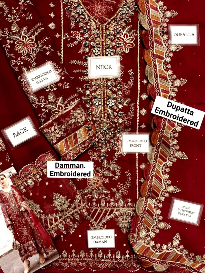 Maria B Chiffon Suit-Aarasta