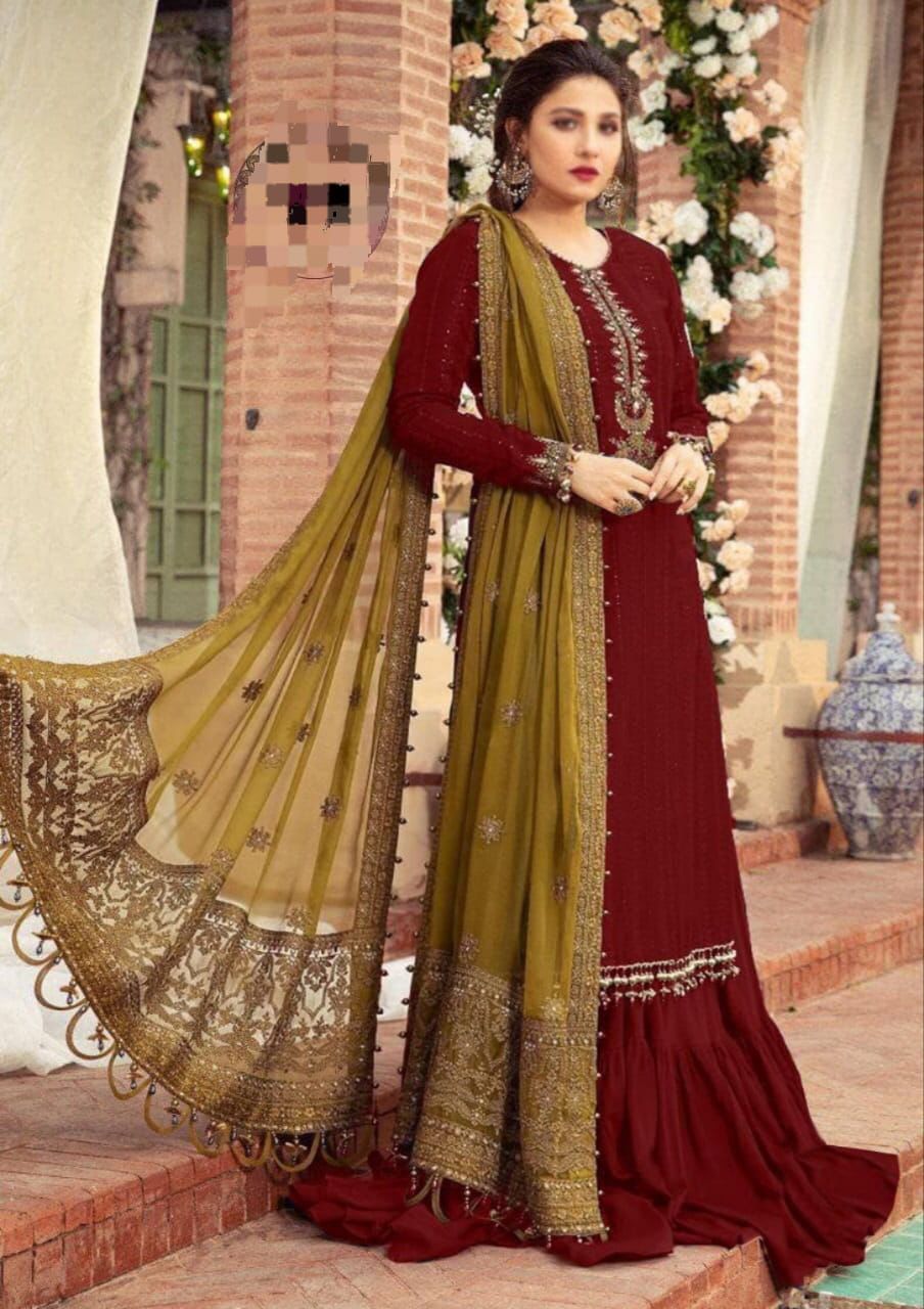 Maria B Chiffon Suit-Aarasta