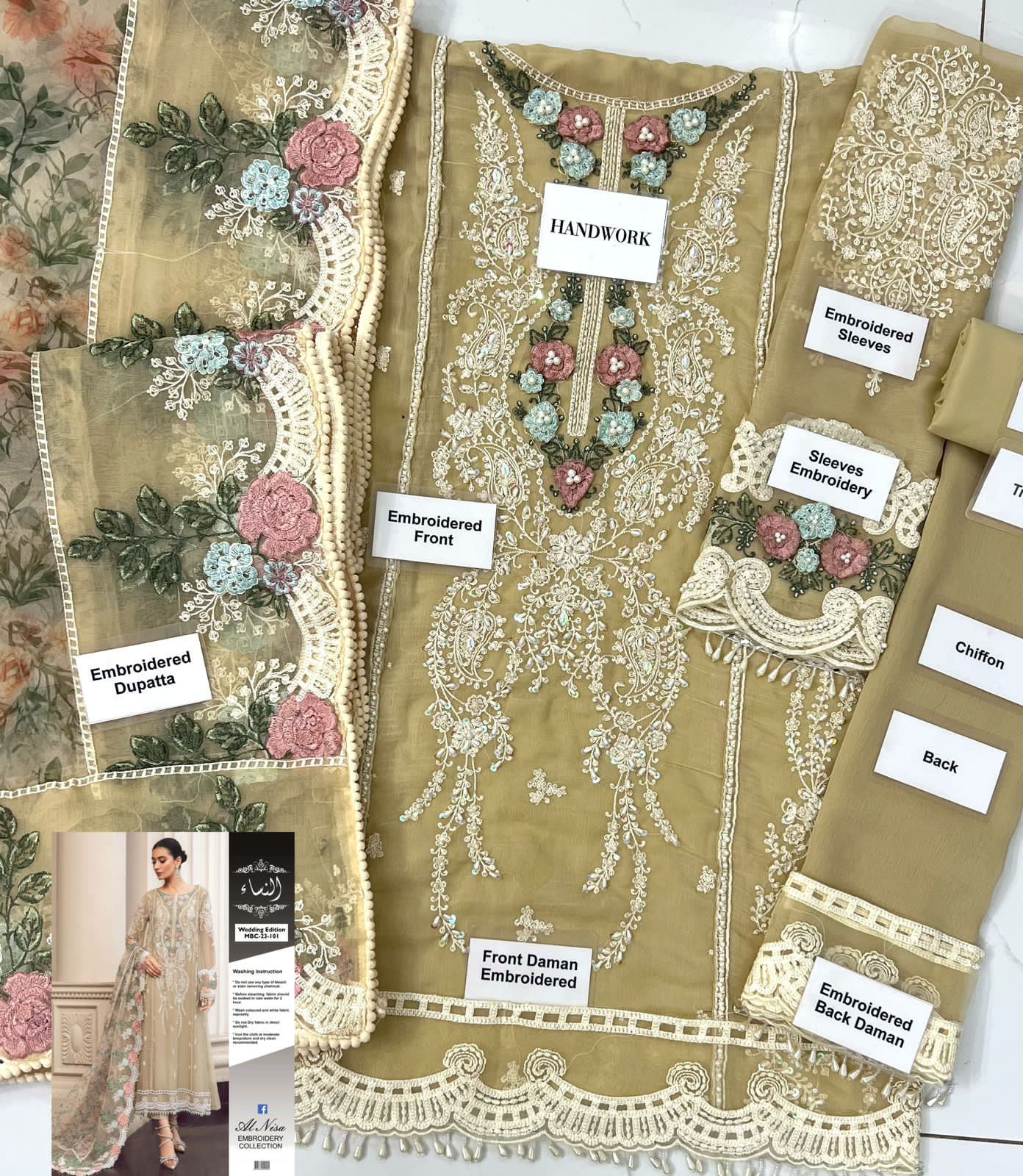Maria B Chiffon Suit-Aarasta