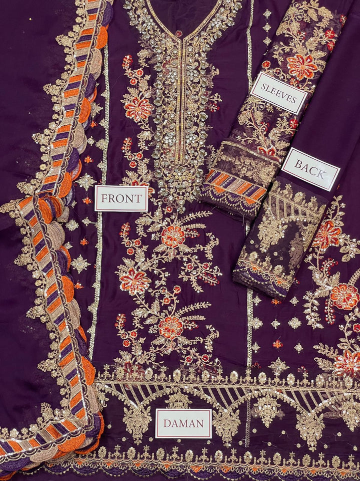 Maria B Chiffon Suit-Aarasta