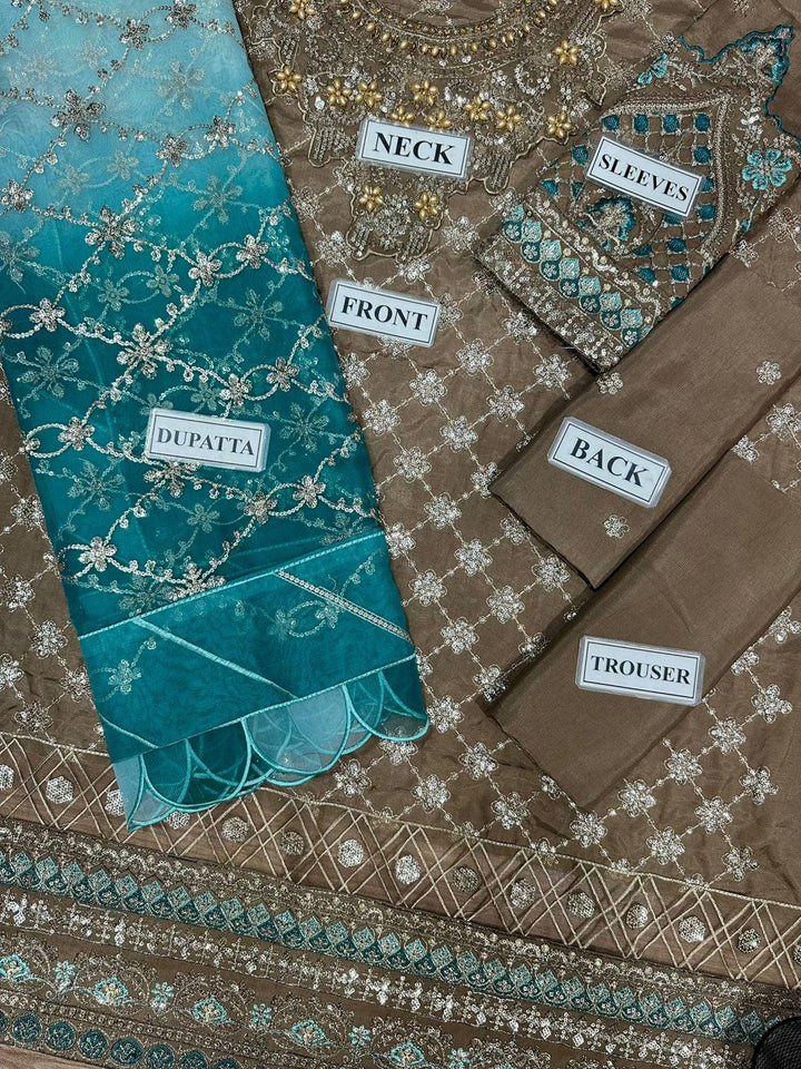 Maria B Silk Suit-Aarasta