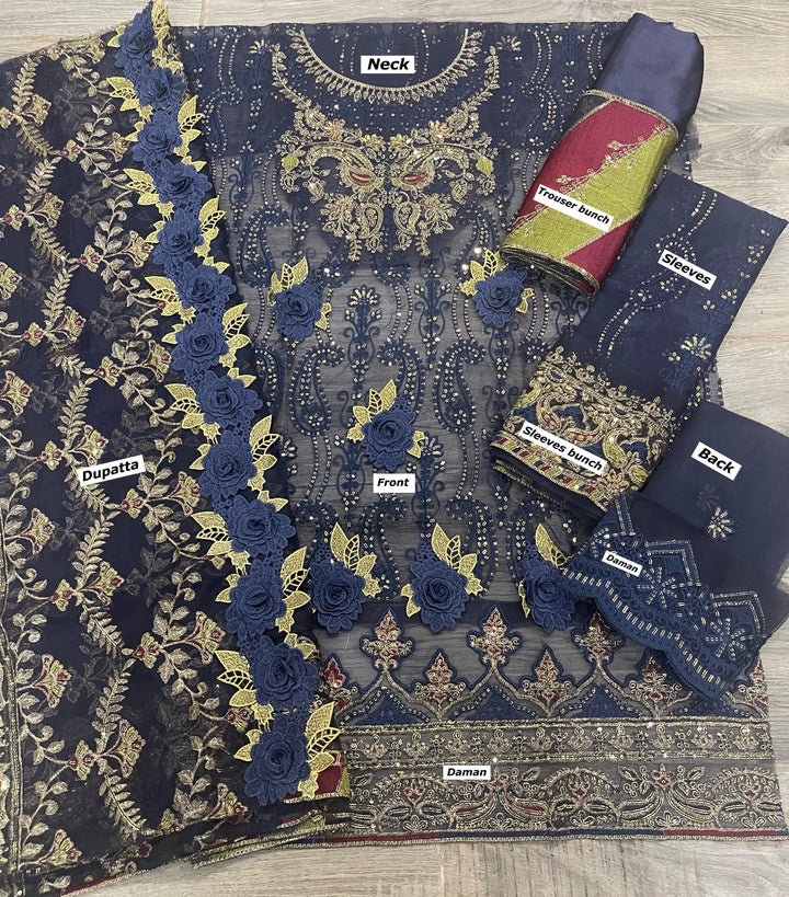 Maria B Organza Suit-Aarasta