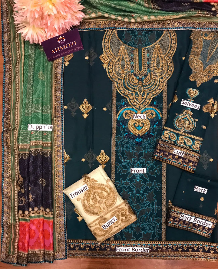 Maria B Chiffon Suit-Aarasta