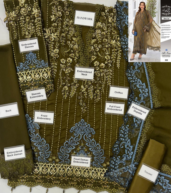 Maria B Chiffon Suit-Aarasta