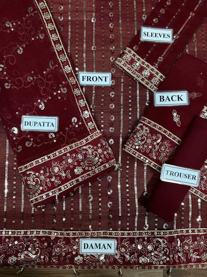 Maria B Chiffon Suit-Aarasta