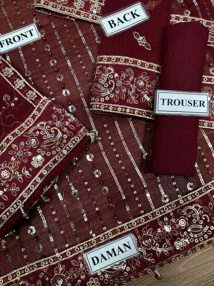 Maria B Chiffon Suit-Aarasta