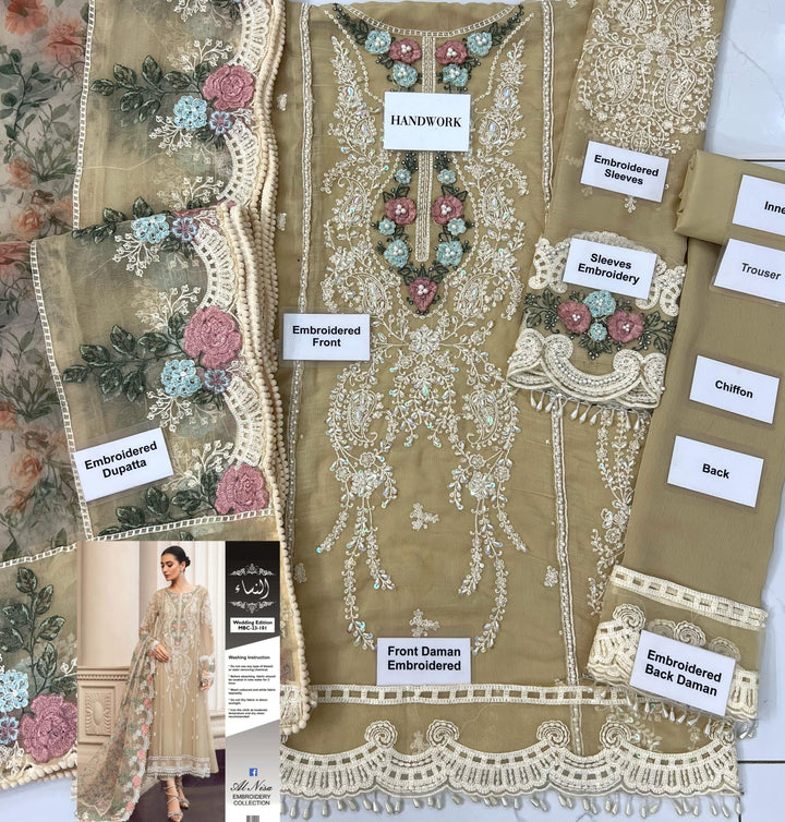 Maria B Chiffon Suit-Aarasta