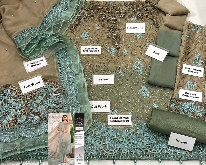 Maria B Chiffon Suit-Aarasta