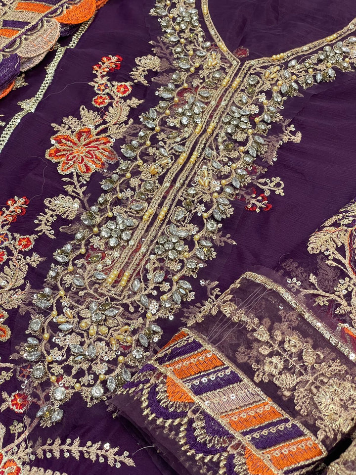 Maria B Chiffon Suit-Aarasta