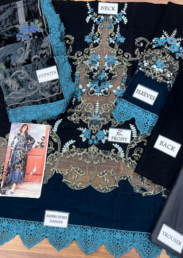 Maria B Velvet Suit-Aarasta