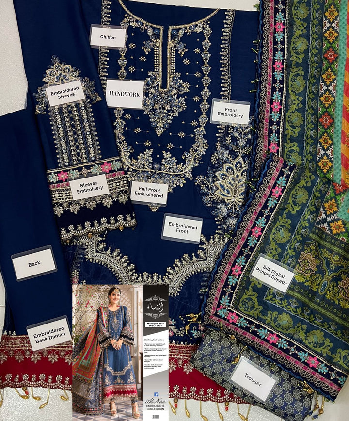 Maria B Chiffon Suit-Aarasta