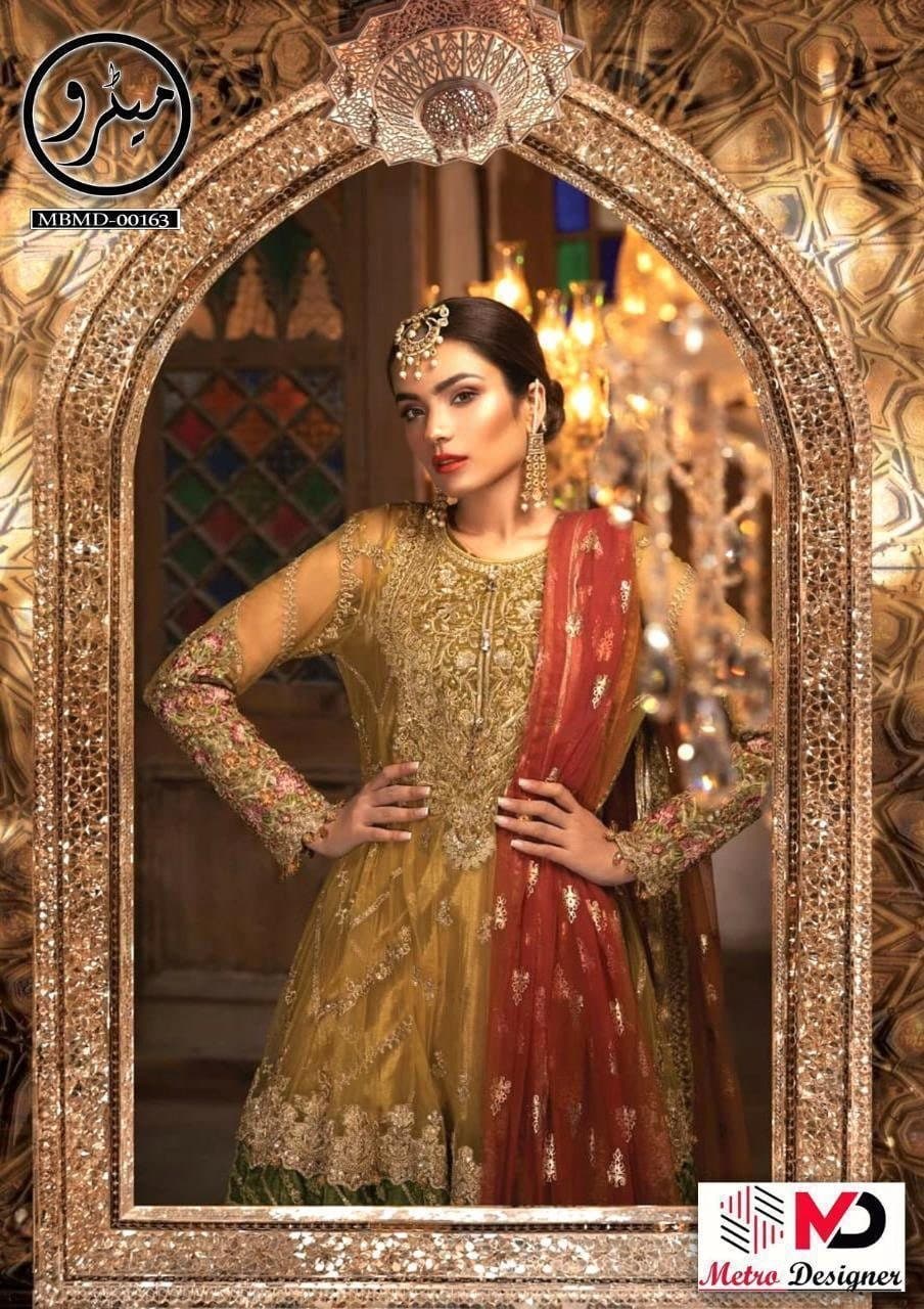 Maria B Chiffon Bridal Suit-Aarasta