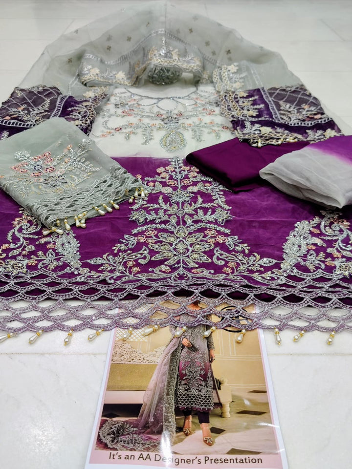 Maria B Organza Suit-Aarasta