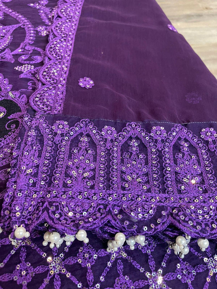 Maria B Chiffon Suit-Aarasta