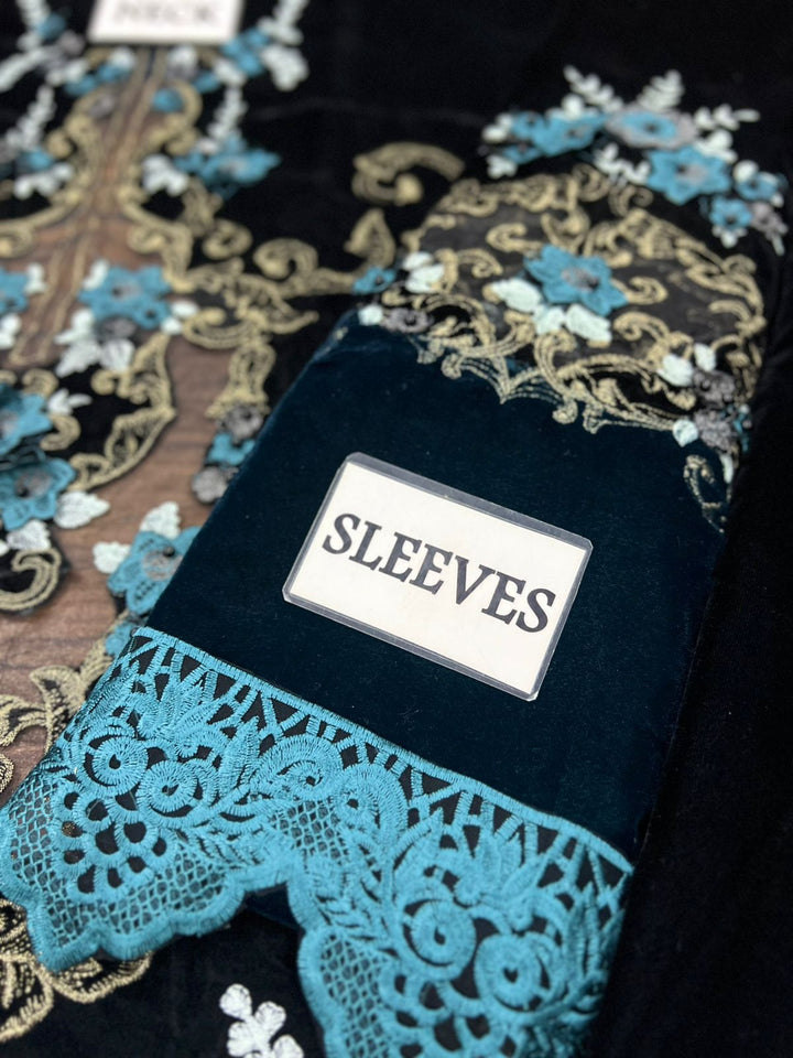 Maria B Velvet Suit-Aarasta