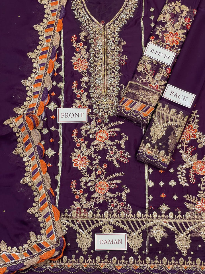 Maria B Chiffon Suit-Aarasta