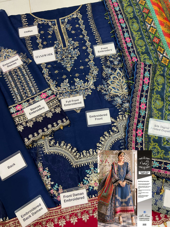 Maria B Chiffon Suit-Aarasta