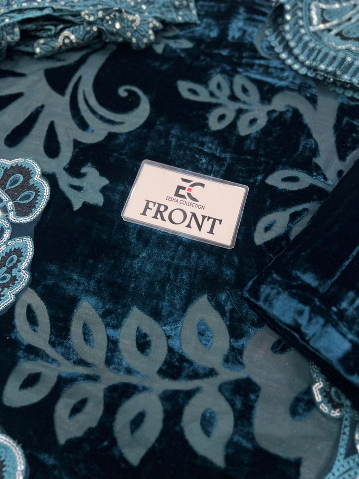 Maria B Velvet Suit-Aarasta