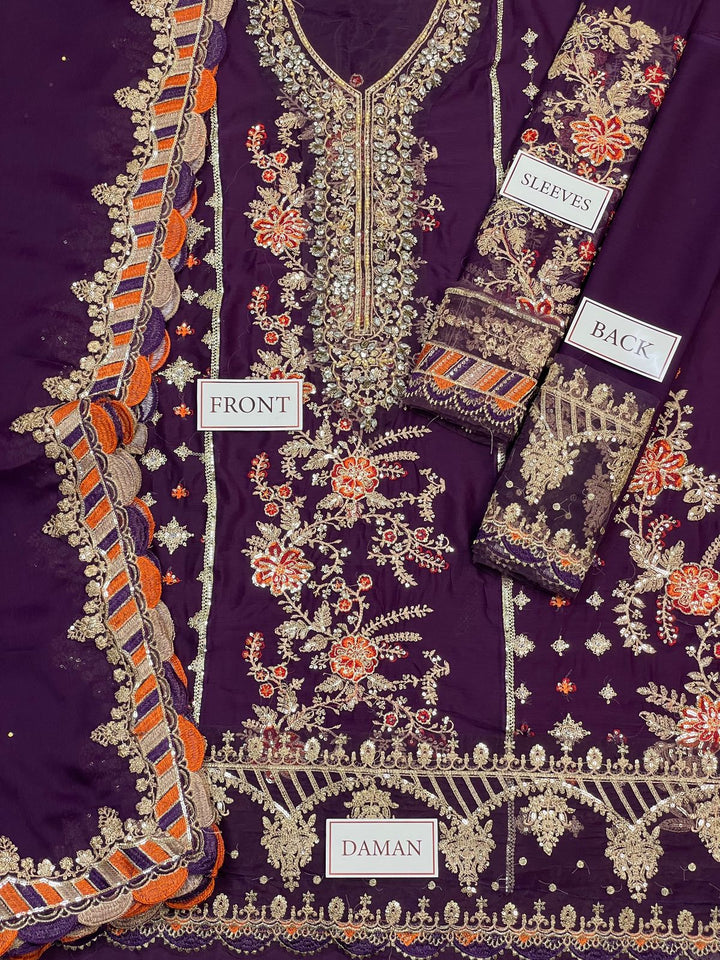 Maria B Chiffon Suit-Aarasta