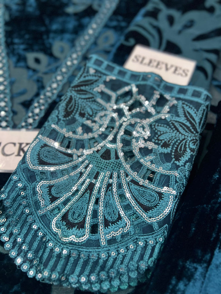 Maria B Velvet Suit-Aarasta