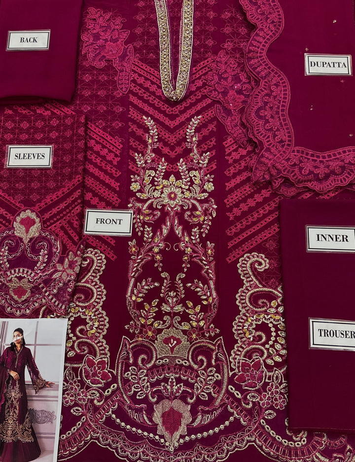 Maria B Chiffon Suit-Aarasta