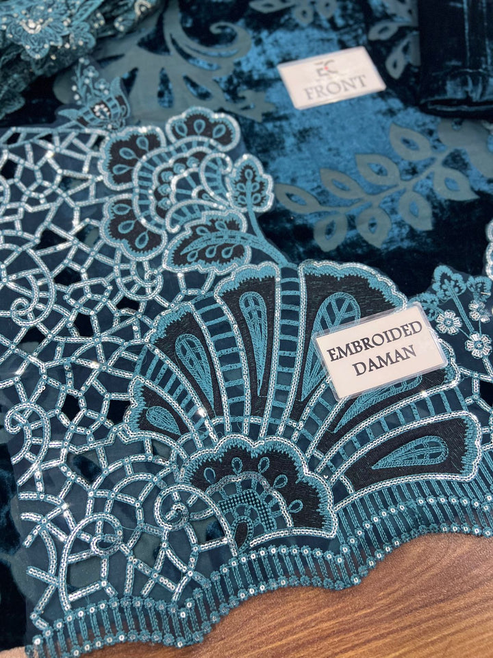 Maria B Velvet Suit-Aarasta