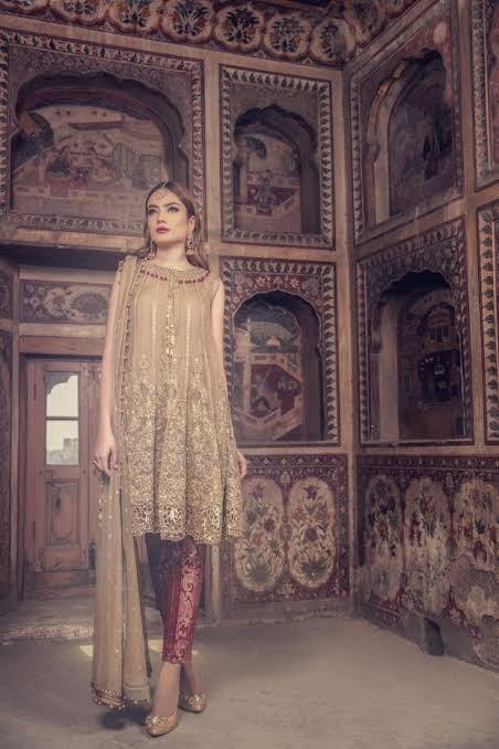 Maria B Chiffon Suit-Beige-Chiffon-Aarasta